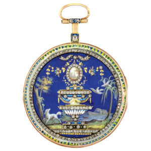 French gold, enamel and rose cut diamond set pocket watch Circa 1790