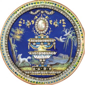 French gold, enamel and rose cut diamond set pocket watch Circa 1790