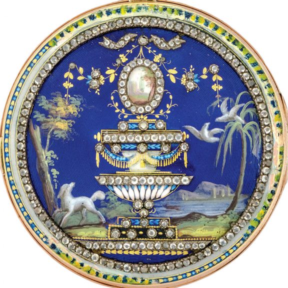 French gold, enamel and rose cut diamond set pocket watch Circa 1790 French gold, enamel and rose cut diamond set pocket watch Circa 1790