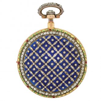 French gold, enamel and diamond set pocket watch Circa 1780