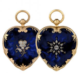Swiss gold heart shaped ladies' pendant watch Circa 1850