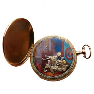 Swiss gold musical repeater with erotic automaton Circa 1810