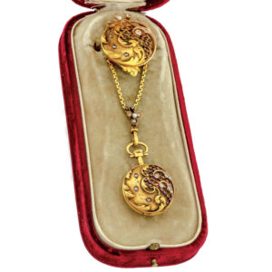 French gold pendant watch with detachable brooch Circa 1900