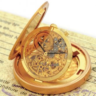 Swiss gold watch set into 20 Dollar US coin dated 1904 Circa 1985