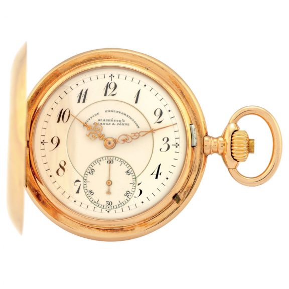 Swiss 14K pink gold hunting cased lever watch Circa 1900