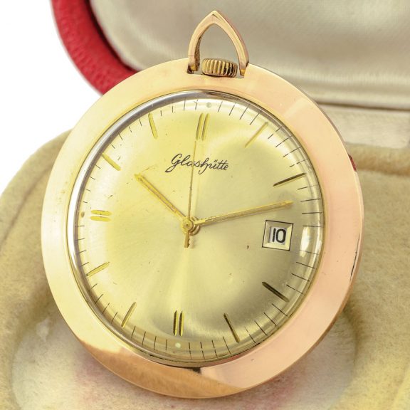 German pink gold plated keyless dress watch Circa 1960