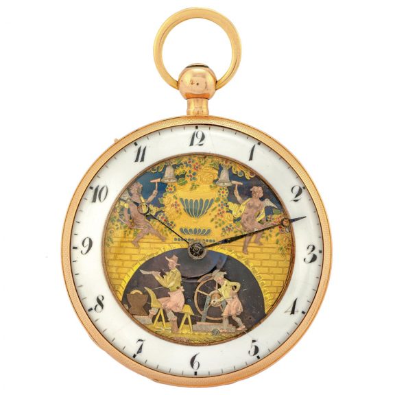 Swiss gold repeater with seven automaton jacks Circa 1810