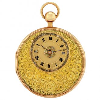 Swiss gold quarter repeating musical pocket watch Circa 1825