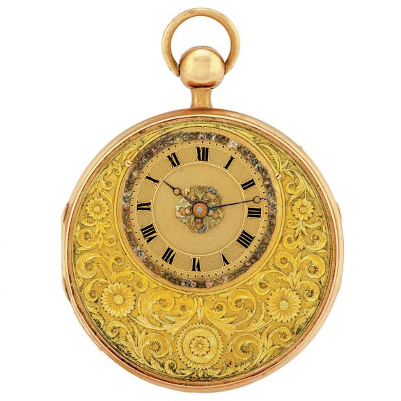 Swiss gold quarter repeating musical pocket watch Circa 1825