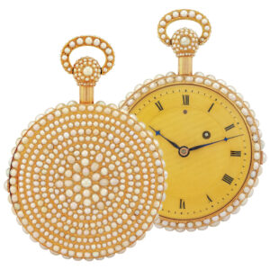 Swiss gold and pearl quarter repeating pocket watch Circa 1810