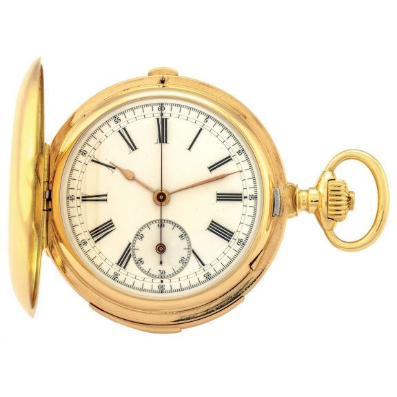 French 18K gold minute repeating chronograph Circa 1890 French 18K gold minute repeating chronograph Circa 1890