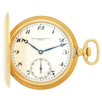 Swiss 18K gold hunting cased lever pocket watch Circa 1921