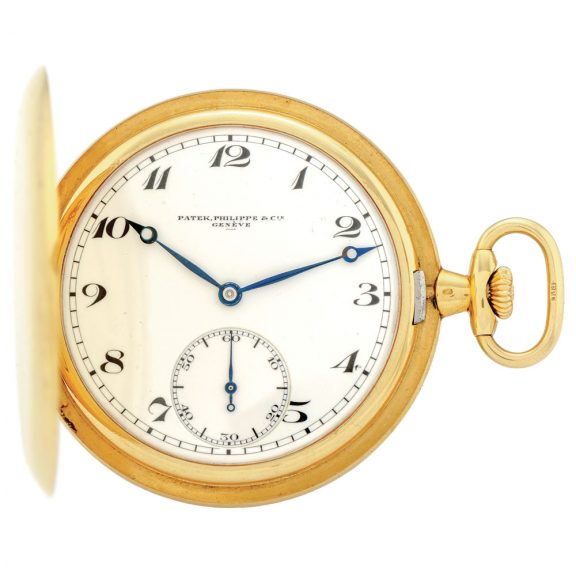 Swiss 18K gold hunting cased lever pocket watch Circa 1921