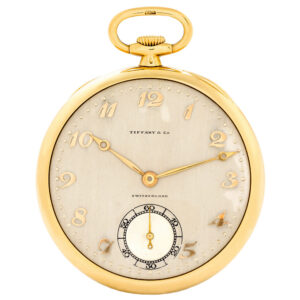 Swiss yellow gold open faced dress pocket watch Circa 1927