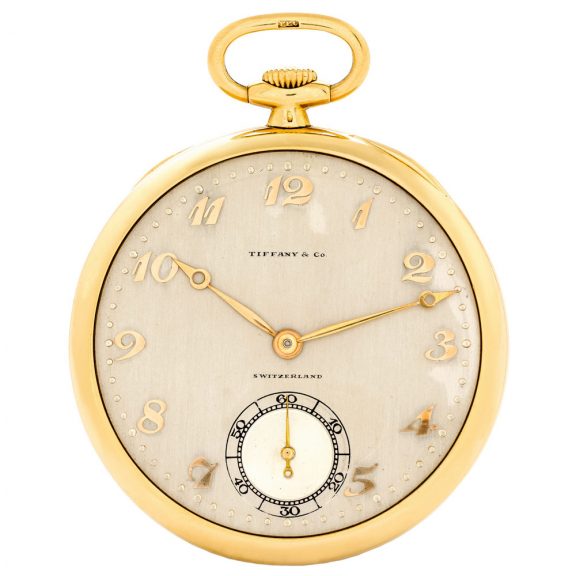 Swiss yellow gold open faced dress pocket watch Circa 1927