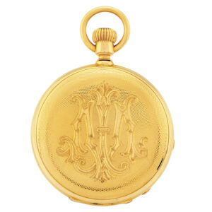 Swiss gold hunting cased keyless pocket watch Circa 1870