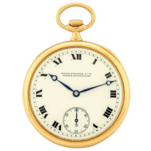 Swiss gold open faced keyless lever pocket watch Circa 1911