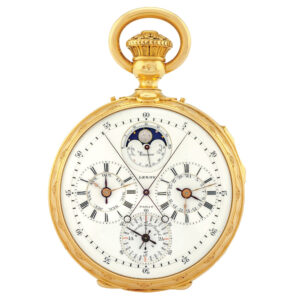 Exceptional French gold watch with eleven complications Circa 1920