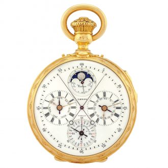 Exceptional French gold watch with eleven complications Circa 1920