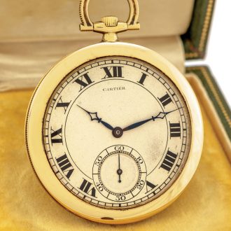French 18 carat gold open faced dress watch Circa 1925