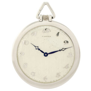 French platinum open faced keyless dress watch Circa 1925