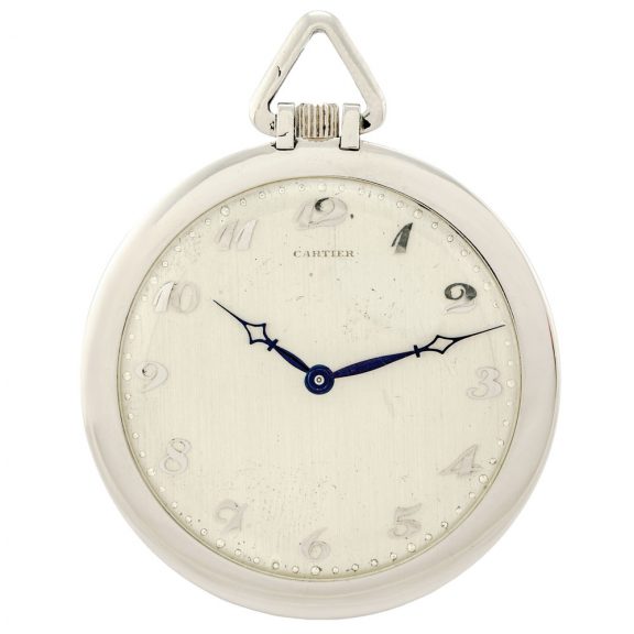 French platinum open faced keyless dress watch Circa 1925