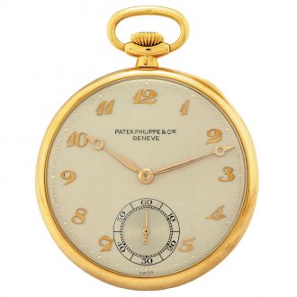 Swiss 18 carat gold open faced lever dress watch Circa 1945