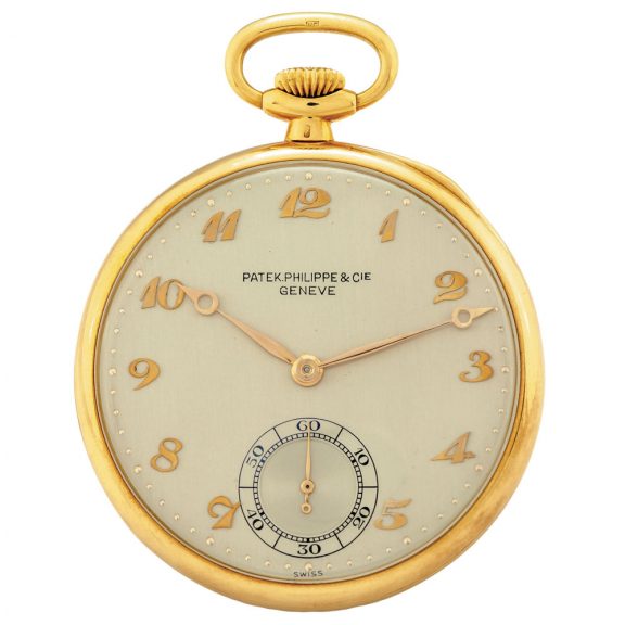 Swiss 18 carat gold open faced lever dress watch Circa 1945