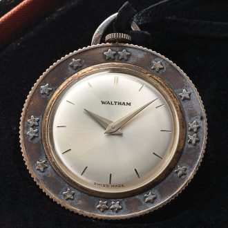 Swiss silver Helvetia open faced coin pendant watch Circa 1980