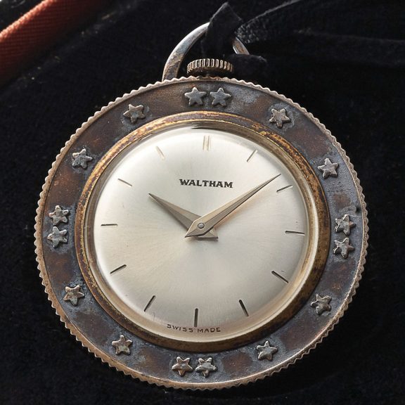Swiss silver Helvetia open faced coin pendant watch Circa 1980