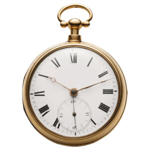 English 18 carat yellow gold open faced pocket watch Circa 1816