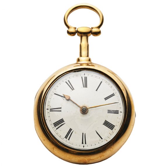 Small English 18 carat yellow gold pocket watch Circa 1760