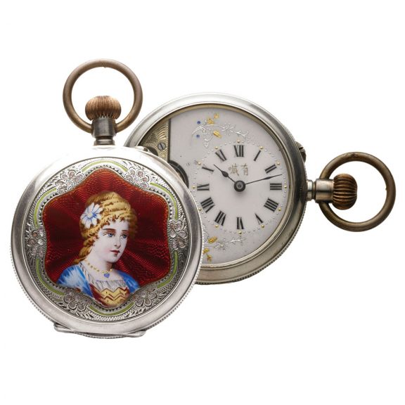 Swiss silver portrait watch for the Chinese market Circa 1890 Swiss silver portrait watch for the Chinese market Circa 1890