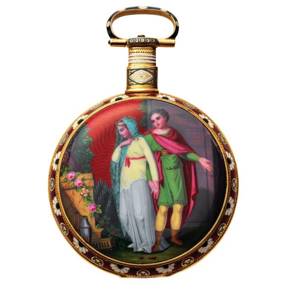 Unique Swiss gold duplex made for the Chinese market Circa 1860