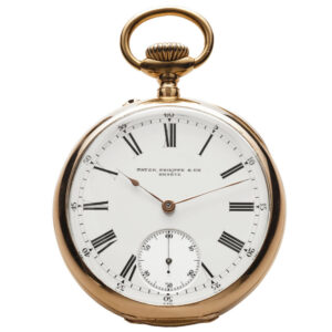 Swiss yellow gold keyless lever pocket watch Circa 1883