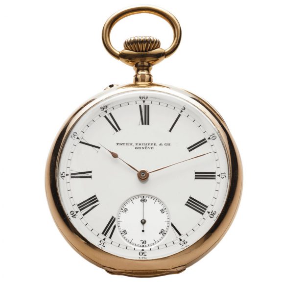 Swiss yellow gold keyless lever pocket watch Circa 1883 Swiss yellow gold keyless lever pocket watch Circa 1883