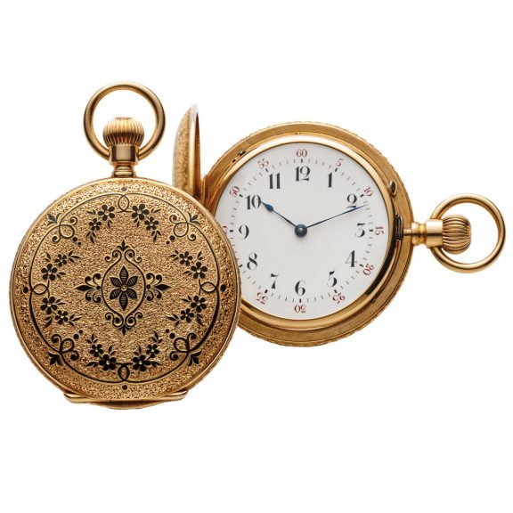 Elegant Swiss gold florally engraved lady's watch Circa 1900 Elegant Swiss gold florally engraved lady's watch Circa 1900