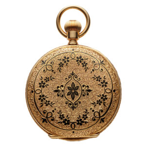 Elegant Swiss gold florally engraved lady's watch Circa 1900