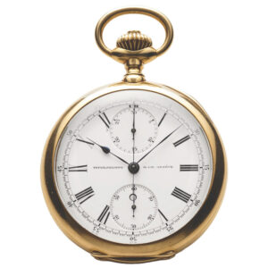 Attractive Swiss gold chronograph pocket watch Circa 1905