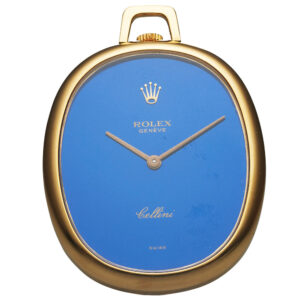 Elegant Swiss gold oval keyless pendant watch Circa 1980
