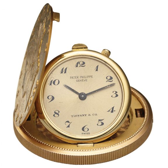 Swiss gold watch in US 20 Dollar gold coin dated 1902 Circa 1975