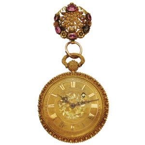 French gold and gem set granulation decorated verge Circa 1820