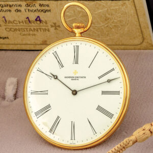 Swiss 18K yellow gold keyless lever pocket watch Circa 1980