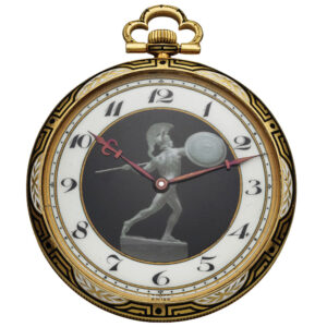 Swiss gold and enamel watch with depicting of Achilles Circa 1922