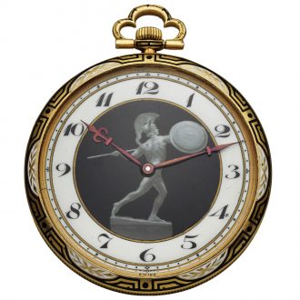 Swiss gold and enamel watch with depicting of Achilles Circa 1922