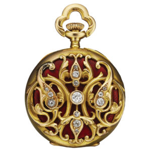 Elegant Swiss gold, enamel and diamond lady's watch Circa 1900
