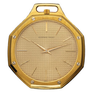 Unusual Swiss 18K gold octagonal pocket watch Circa 1980