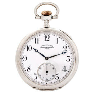 Swiss sterling silver keyless lever pocket watch Circa 1940
