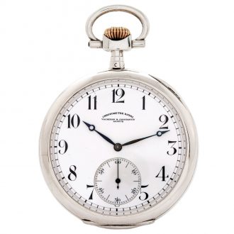 Swiss sterling silver keyless lever pocket watch Circa 1940