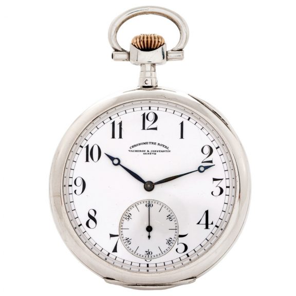 Swiss sterling silver keyless lever pocket watch Circa 1940